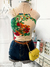 CROPPED LUIZA NA VISCOSE/POSSUE BOJO (ESTAMPA FLORES/ FUNDO BRANCO) - Melrose Brasil | Conectada com Você