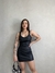 CONJUNTO LIZ NO COURO ECO acompanha BLUSA + SAIA(COR Preto) - Melrose Brasil | Conectada com Você
