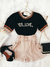 T-shirt YES LOVE D/ NA APLICACAO C/BORDADO/MANGA D/EM LUREX