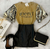 T-shirt DELUXE MERCI D/ MANGA EM PAÊTES( COR OCRE)