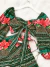 CONJUNTO MARIA FLOR ACOMPANHA CROPPED COM BOJO NO CREPE +SAIA NO CREPE( ESTAMPA INSP.FARM FUNDO VERDE) - comprar online