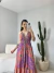 Vestido Indiano Vídea Longo na Seda/Detalhes Gold ( Estampa kashimir/floral/ tons rosa) - Melrose Brasil | Conectada com Você