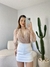 SAIA Clara MB ALFAIATARIA PREMIUM/ FRENTE E COSTAS É SAIA/POSSUE FORRO DE SHORT POR BAIXO (COR BRANCO OFF) - loja online