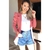 BLAZER CAMILA NO PONTO ROMA COM MANGA PRINCESA( COR ROSÊ ESCURO) - comprar online