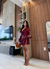 VESTIDO BARCELONA/NO MICRO TULE C/ ELASTANO/POSSUE BOJO/DETALHE EM BABADOS(COR VINHO MARSALA) - loja online