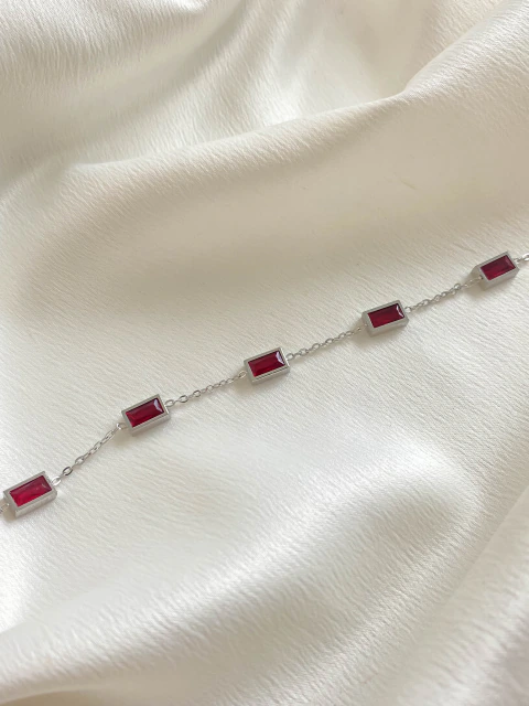 Pulseira Lara Rubi 16 cm