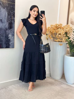 071 - Vestido Viscolinho | Babado - Boa Forma Atacado