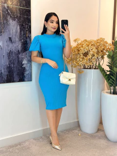 Imagem do 005 - Vestido Canelado | manga bufante