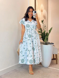 103 - Vestido Bordado | Manga Dupla na internet