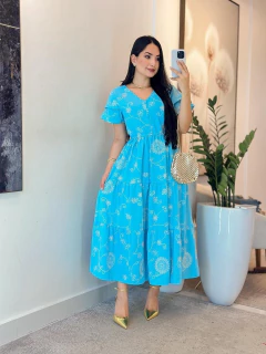 Imagem do 103 - Vestido Bordado | Manga Dupla