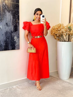 182 - Conjunto de saia | manga dois babados - comprar online