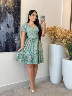 137- Vestido Crepinho | Decote cruzado - Boa Forma Atacado