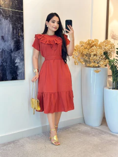 069 - Vestido Viscolinho | babado - Boa Forma Atacado