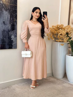 019 - Vestido Viscolinho | manga longa - loja online