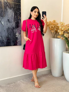 046 - Vestido Algodão | um babado - Boa Forma Atacado