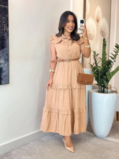 104 - Vestido Viscolinho | Detalhe na gola - Boa Forma Atacado