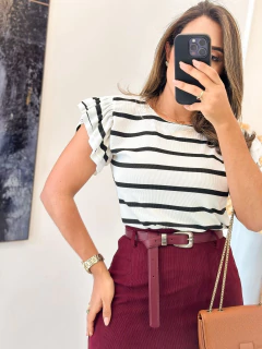 149 - Blusa Canelada | Manga babado - comprar online