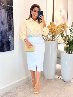 125 - Saia Jeans | com lycra na internet