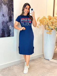 Imagem do 055 - Vestido Malha Fria | com frases