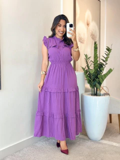 104 - Vestido Viscolinho | Detalhe na gola - loja online