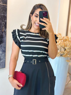 149 - Blusa Canelada | Manga babado na internet