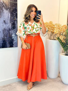 035 - Saia evasê | três botões - Boa Forma Atacado