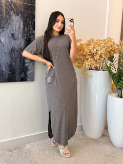 020 - Vestido malha fria | fenda