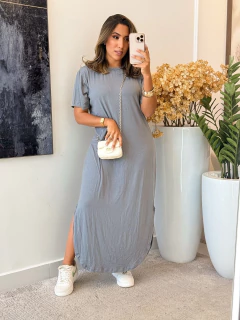 Imagem do 020 - Vestido malha fria | fenda