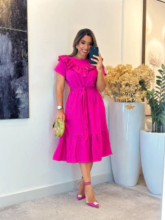 069 - Vestido Viscolinho | babado - loja online