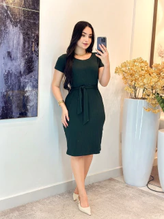 011 - Vestido Canelado | Laço - comprar online