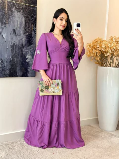 067 - Vestido Viscolinho | Manga Flare - loja online