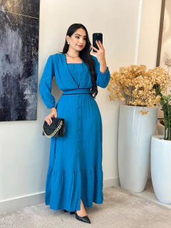 038 - Vestido Viscolinho | com top - loja online