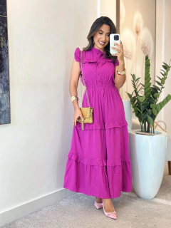 104 - Vestido Viscolinho | Detalhe na gola na internet