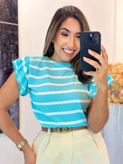 149 - Blusa Canelada | Manga babado