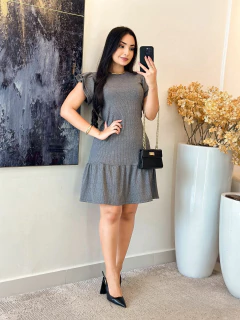 012 - Vestido Canelado | manga babadinho - Boa Forma Atacado