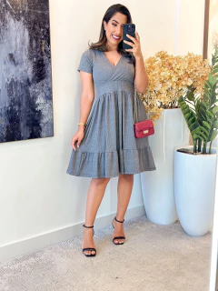 018 - Vestido Canelado | decote cruzado - loja online