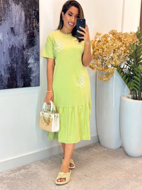 022 - Vestido Algodão | Flores - comprar online