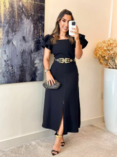 182 - Conjunto de saia | manga dois babados - Boa Forma Atacado