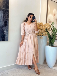 156 - Vestido Viscolinho | manga longa com botões - Boa Forma Atacado