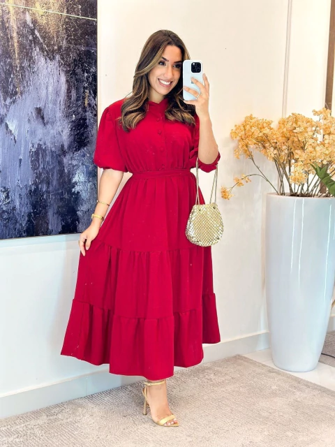 202 - Vestido Gola Alta - comprar online