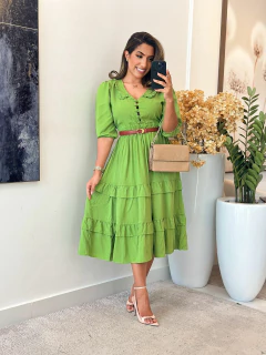 032 - Vestido Babado | com botões - comprar online