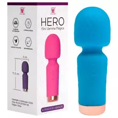 Vibrador Hero 10 modos vibrações azul céu