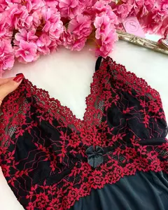 Baby doll luxo preto com vermelho - comprar online