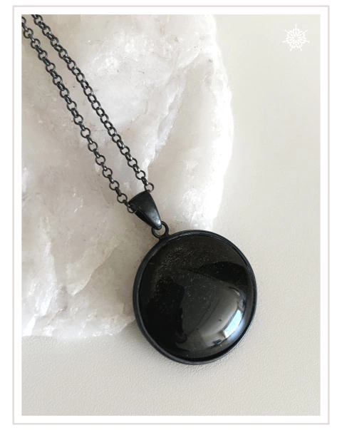 PENDANT OBSIDIANA DOURADA - comprar online