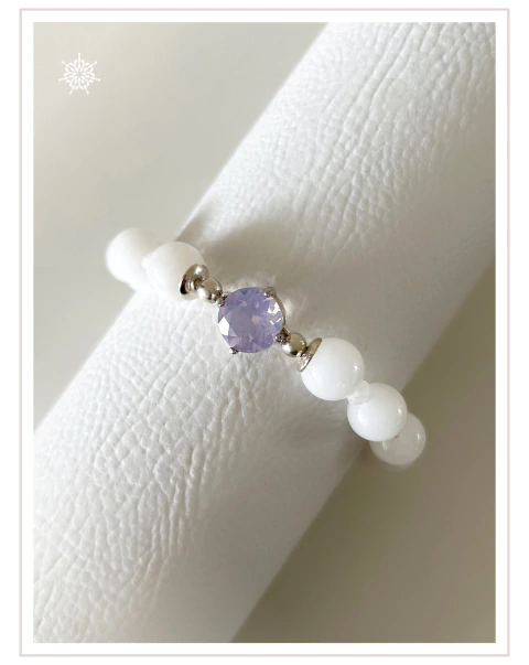 BRACELET AMETISTA LAVANDA & QUARTZO BRANCO - comprar online