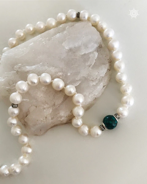 PÉROLAS NATURAIS & TURQUESA TIBETANA