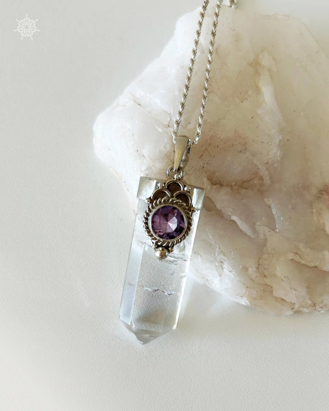 PENDANT QUARTZO INCOLOR & AMETISTA