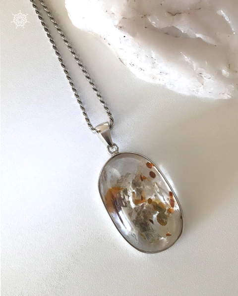 PENDANT QUARTZO HEMATÓIDE & PIRITA