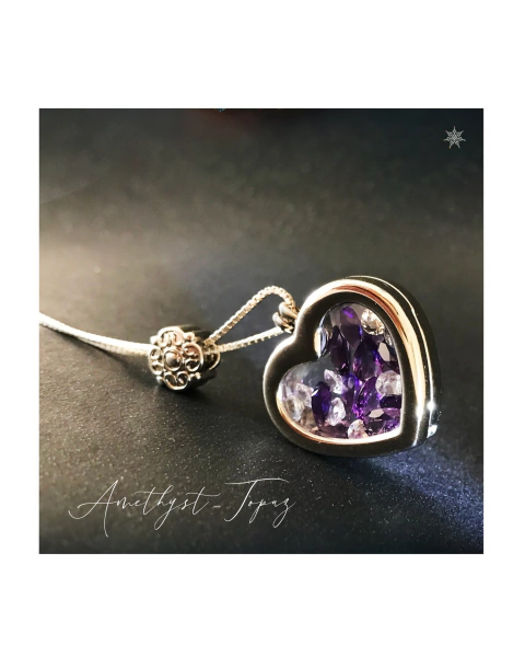 AMETISTA & TOPÁZIO BRANCO | Relicário