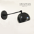 Aplique de pared negro con múltiples movimientos verticales en 2 sectores y pantalla redonda